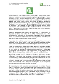 Stem Rust/Black Rust of Wheat: Ug99 - a New Virulent Strain Copyright CSL, 2008