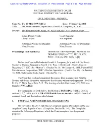 United States District Court Central District of California