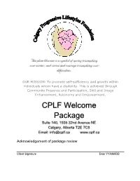 CPLF Welcome Package 07/16 Page 2