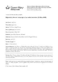 Kilpatrick, Stewart: Transcript of an Audio Interview (23-May-2000)