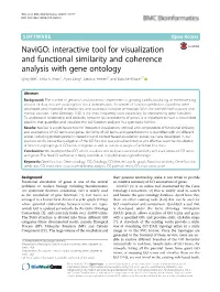Navigo: Interactive Tool for Visualization and Functional Similarity and Coherence Analysis with Gene Ontology Qing Wei1, Ishita K