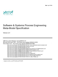 Software & Systems Process Engineering Meta-Model