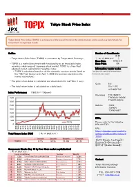 Tokyo Stock Price Index