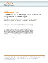 Transformation of Doped Graphite Into Cluster- Encapsulated Fullerene Cages