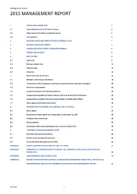 2015 Management Report