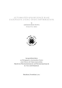 Automated Knowledge Base Extension Using Open Information
