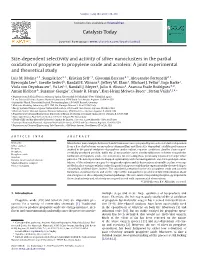 Catalysis Today Size-Dependent Selectivity and Activity of Silver
