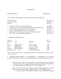 Curriculum Vitae Name Brunet-Jailly Emmanuel M. School of Public