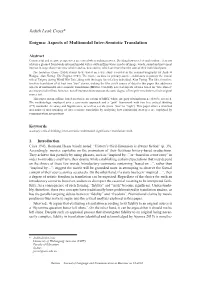 Judith Leah Cross* Enigma: Aspects of Multimodal Inter-Semiotic