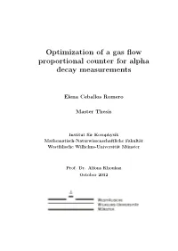 Optimization of a Gas Flow Proportional Counter for Alpha Decay