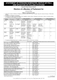 Statement of Persons Nominated & Notice of Poll & Situation of Polling