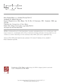 Steve Reich: Music As a Gradual Process Part II Author(S): K