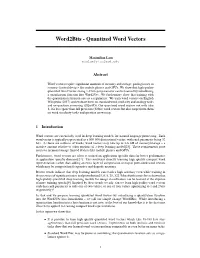 Word2bits - Quantized Word Vectors