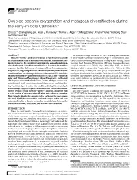 Coupled Oceanic Oxygenation and Metazoan Diversification During the Early–Middle Cambrian?