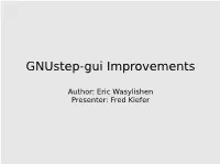 Gnustep-Gui Improvements