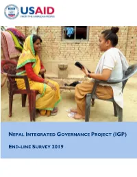 Nepal Integrated Governance Project (Igp) End-Line Survey 2019