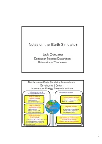 Notes on the Earth Simulator