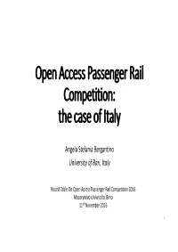 Open Access Passenger Rail Competition: the Case of Italy