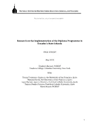 Research on the Implementation of IB in Ecuador's State Schools