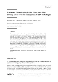 Studies on Obtaining Diglycidyl Ether from Allyl-Glycidyl Ether Over The
