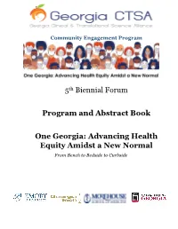 5Th Biennial Forum Program and Abstract Book One