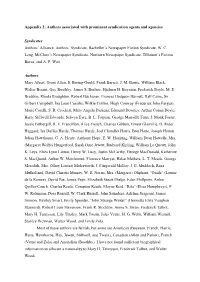 Appendix 2: Authors Associated with Prominent Syndication Agents and Agencies
