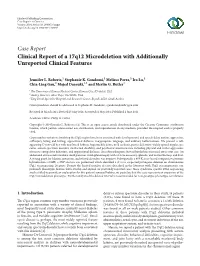 Case Report Clinical Report of a 17Q12 Microdeletion with Additionally Unreported Clinical Features