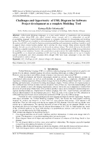 Challenges and Opportunity of UML Diagram for Software Project Development As a Complete Modeling Tool