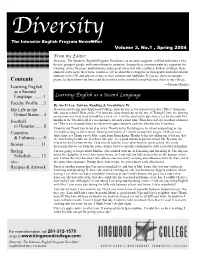 Contents Please Let Them Know You Have Read Their Stories in the Newsletter and Welcome Them to Our College