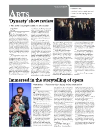 'Dynasty' Show Review Immersed in the Storytelling of Opera