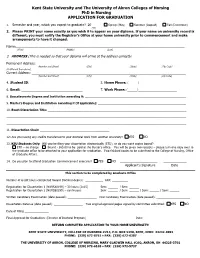 Kent State University and the University of Akron Colleges of Nursing Phd in Nursing APPLICATION for GRADUATION