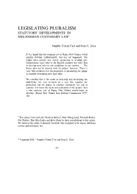 Legislating Pluralism Statutory ‘Developments’ in Melanesian Customary Law1