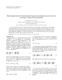 Relationships Between Volume Thermal Expansion and Thermal Pressure Based on the Stacey Reciprocal K-Primed EOS