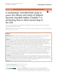 A Randomized, Controlled Field Study to Assess the Efficacy and Safety Of
