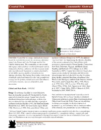 Coastal Fen Community Abstract