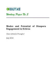 Modes and Potential of Diaspora Engagement in Eritrea