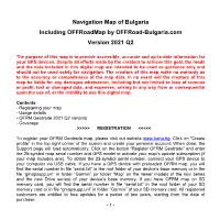 Navigation Map of Bulgaria Including Offroadmap by Offroad-Bulgaria.Com Version 2021 Q1