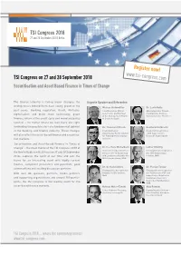 Register Now! TSI Congress on 27 and 28 September 2018 Securitisation and Asset Based Finance in Times of Change