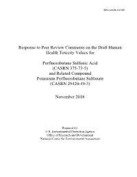 Response to Peer Review Comments on PFBS