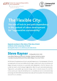The Flexible City: the Role of Lock-In and Path Dependency in the Context of Urban Development for “Regenerative Sustainability”
