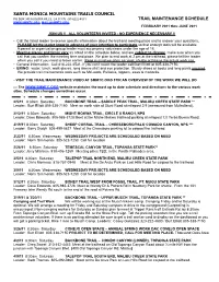 TRAIL MAINTENANCE SCHEDULE MAIL@SMMTC.ORG FEBRUARY 2011 Thru JUNE 2011