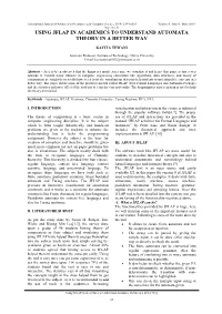 Using Jflap in Academics to Understand Automata Theory in a Better Way