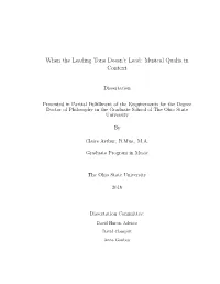 When the Leading Tone Doesn't Lead: Musical Qualia in Context