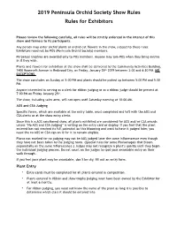 2019 Rules and Classes