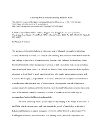 A Parting Shot at Misunderstanding: Fuller Vs. Kuhn Review Essay Of