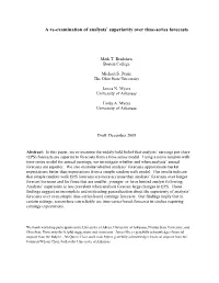 A Re-Examination of Analysts' Superiority Over Time-Series Forecasts