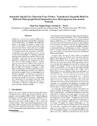 Automatic Opioid User Detection from Twitter