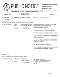 Broadcast Actions 3/5/2020