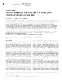 Somatic Deleterious Mutation Rate in a Woody Plant: Estimation from Phenotypic Data
