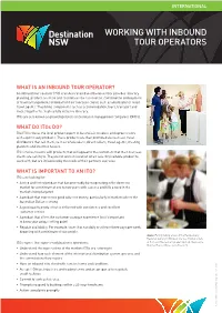 Working with Inbound Tour Operators